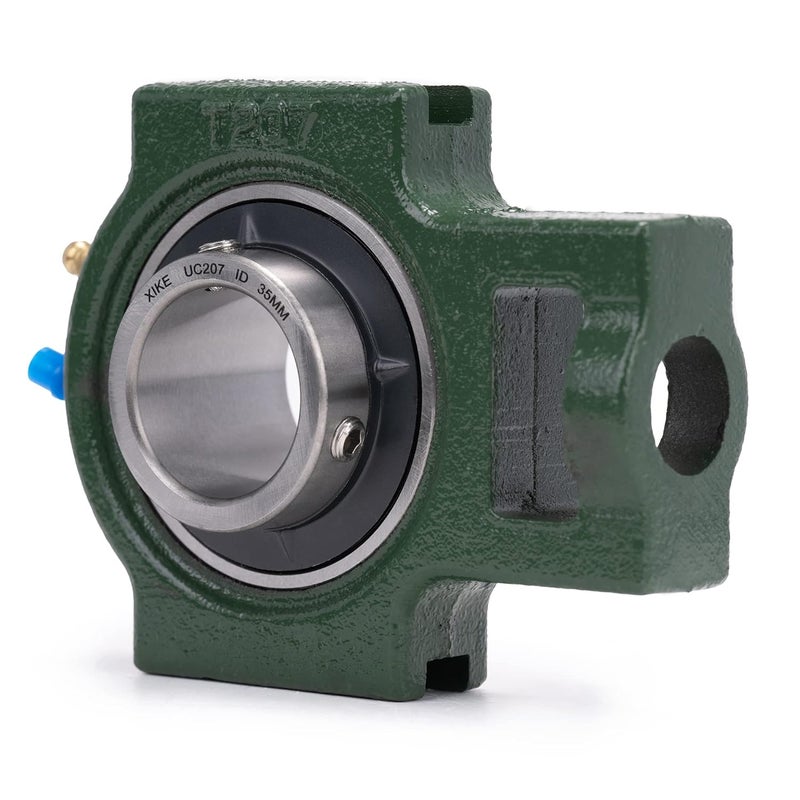 Xike 2 Pcs UCT207 Bore 35 mm Pillow Block Take-Up Mounted Ball Bearings, Solid Cast Iron Base and Self Aligning Chrome Steel - Image 4